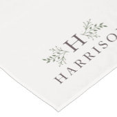 モノグラ素朴ムパーソナライズされた ショートテーブルランナー (コーナー)