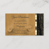 モノグラ素朴ム付き天然の木の樹皮縁ど金ゴールド 名刺 (裏面)