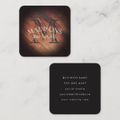 モノグラ素朴ム付き木材 スクエア名刺 (正面/裏面)