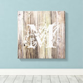 モノグラ素朴ム付き木板 キャンバスプリント (インサイチュ (ウッドフロア))