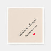 モノグラ素朴ム土結婚の日付パーティーカクテル スタンダードカクテルナプキン (正面)