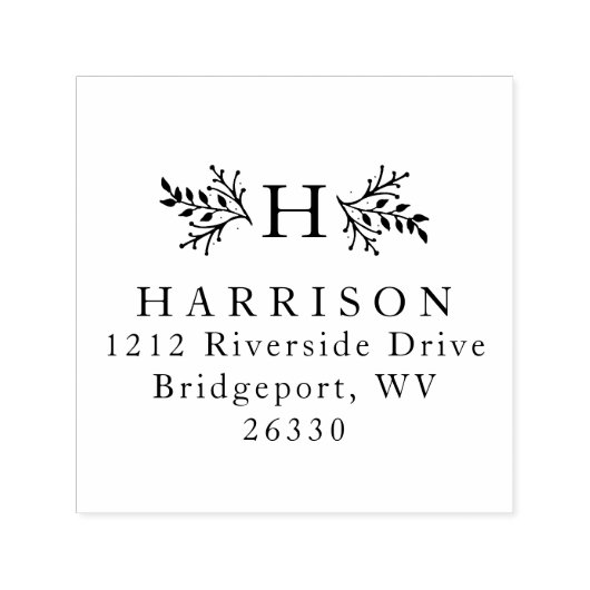 モノグラ素朴ム差出人住所 セルフインキングスタンプ (デザイン)