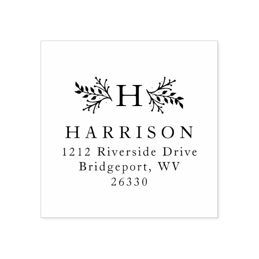 モノグラ素朴ム差出人住所 ラバースタンプ (インプリント)