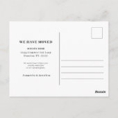 モノグラ素朴ム引っ越しましたの新しいアドレス ポストカード (裏面)