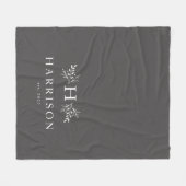 モノグラ素朴ム石板灰色新婚毛布 フリースブランケット (正面(横))