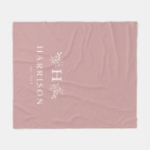 モノグラ素朴ム赤面ピンク新婚毛布 フリースブランケット (正面(横))