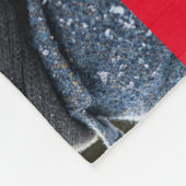 モノグラ素朴ム6枚の写真付きコラージュレッドホイデー フリースブランケット (角)