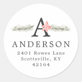 モノグラ素朴ム |クリスマス差出人住所 ラウンドシール