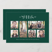 モノグラ素朴ム·グリーン·ホリデー·フォト·コラージャ·カード シーズンカード (正面/裏面)