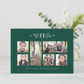 モノグラ素朴ム·グリーン·ホリデー·フォト·コラージャ·カード シーズンカード (スタンド正面)
