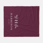 モノグラ素朴ム・プラム・ニューブランケット フリースブランケット (正面(横))