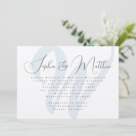 モノグラ結婚したム式モダン招待状 招待状 (スタンド正面)