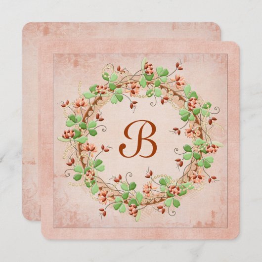 モノグラ結婚ムとのリース 招待状 (正面/裏面)