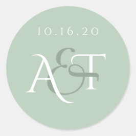 モノグラ結婚ムのアザラシ結婚セージイニシャル ラウンドシール