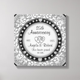 モノグラ結婚ムのハートによる記念日 キャンバスプリント