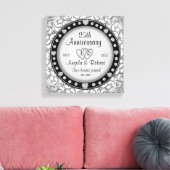 モノグラ結婚ムのハートによる記念日 キャンバスプリント (インサイチュ (リビング))