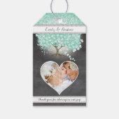 モノグラ結婚ムの写真造幣局または任意のカスタム色 ギフトタグ (正面)