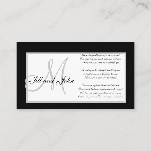 モノグラ結婚ムの願い井戸のカード エンクロージャーカード (正面)