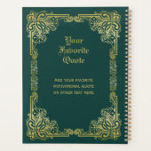 ''モノグラ結婚ムクラシック金ゴールドフレームダークグリーン プランナー手帳 (裏面)