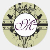 モノグラ結婚ムヴィンテージ縁ど ラウンドシール (正面)