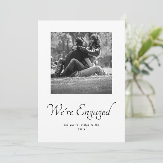 モノグラ結婚ム婚約パーティ写真招待状 セーブザデート (スタンド正面)