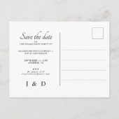 モノグラ結婚ム婚約パーティ写真招待状 案内ポストカード (裏面)