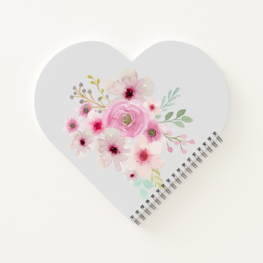 モノグラ結婚ム対ピンク赤面フローラ ノートブック (裏面)