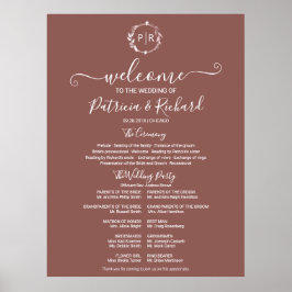 モノグラ結婚ム式プログラム署名 ポスター