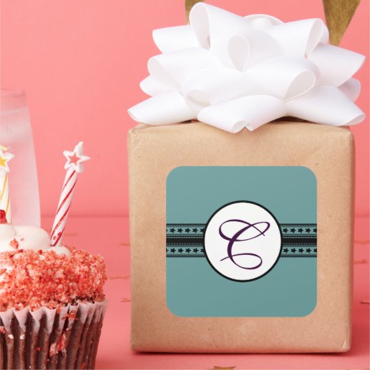 モノグラ結婚ム星縁ど スクエアシール (パーティー)