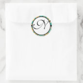 モノグラ結婚ム青縁ど ラウンドシール (バッグ)