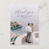 モノグラ結婚ム | エレガントスクリプモダント写真 サンキューカード (正面)