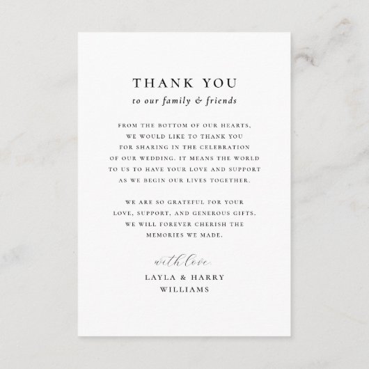 モノグラ結婚ム | エレガントスクリプモダント写真 サンキューカード (裏面)