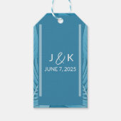 モノグラ結婚ム | 熱帯ティール（緑がかった色） ギフトタグ (正面)