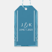 モノグラ結婚ム | 熱帯ティール(緑がかった色) ギフトタグ (裏面)
