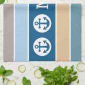 モノグラ航海のストライプムカスタムハンドタオル キッチンタオル (折り畳み)