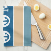 モノグラ航海のストライプムカスタムハンドタオル キッチンタオル (四つ折り)