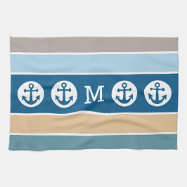 モノグラ航海のストライプムカスタムハンドタオル キッチンタオル