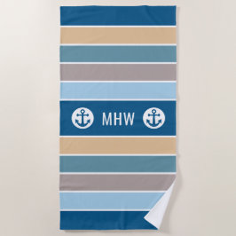 モノグラ航海のムストライプビーチタオル ビーチタオル