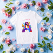 モノグラ芸術的ム – 文字Aのカラフル誕生日 トライブレンドＴシャツ