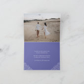 モノグラ葉ムブルーの写真の結婚輪 サンキューカード (内部)