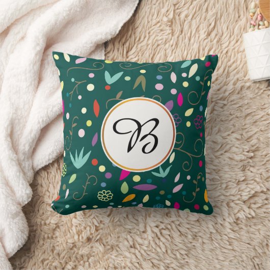 モノグラ葉ム クッション (ブランケット)