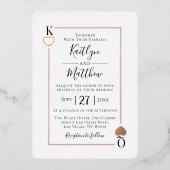 モノグラ遊ムのカー結婚ドの実在バラ金箔 箔招待状 (正面)