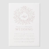 モノグラ離れム・ピ結婚ンクの円 ベラム紙招待状 (正面)