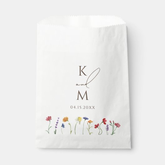 モノグラ鮮やかムカラフルワイルドフラワー開花結婚ズ フェイバーバッグ (正面)