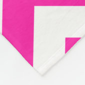 モノグレーズピンクブルーと白いジグザグシェブロン フリースブランケット (角)