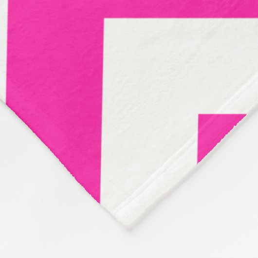 モノグレーズピンクブルーと白いジグザグシェブロン フリースブランケット (角)