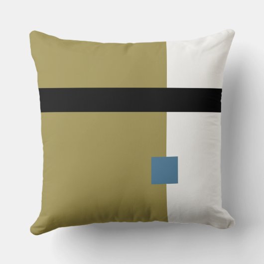 モノグレームオリーブ緑の色がブロック クッション (裏面)