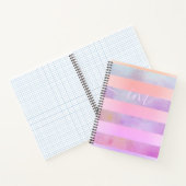 モノグレーム抽象芸術ストライプレインボーズインウォーターカラー ノートブック (内部)