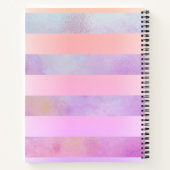 モノグレーム抽象芸術ストライプレインボーズインウォーターカラー ノートブック (裏面)