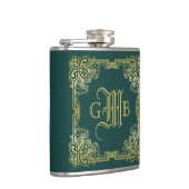 モノグ結婚ラムクラシック金ゴールド枠濃緑 フラスク (右)